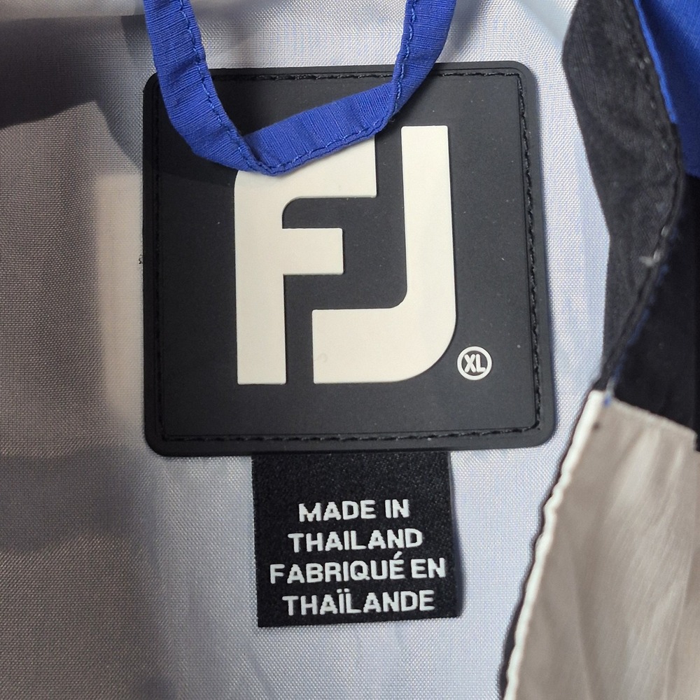 FootJoy Men's XL 1/2 Zip Short Sleeve Golf Windbreaker Pullover Blue White Black - Picture 6 of 7